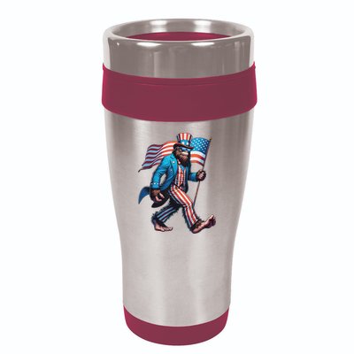 4th Of July Bigfoot Sasquatch Patriotic American Flag 16oz Travel Tumbler