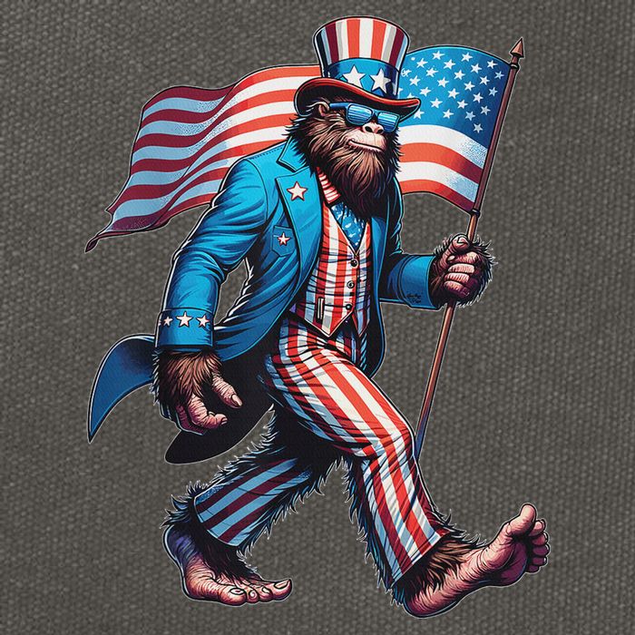 4th Of July Bigfoot Sasquatch Patriotic American Flag Cotton Canvas Backpack