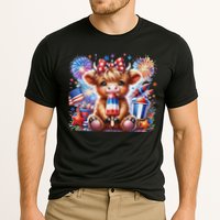 4th Of July Highland Cow Popsicle Firework Usa American Cooling Performance Crew T-Shirt