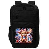 4th Of July Highland Cow Popsicle Firework Usa American Impact Tech Backpack