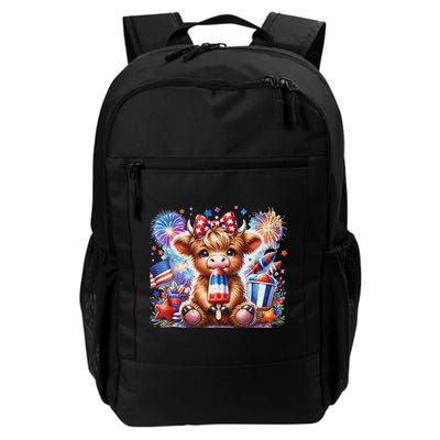 4th Of July Highland Cow Popsicle Firework Usa American Backpack