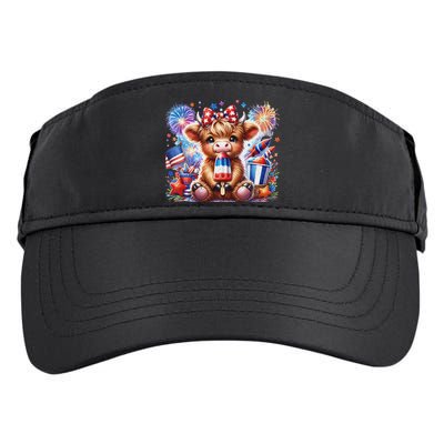 4th Of July Highland Cow Popsicle Firework Usa American Adult Drive Performance Visor