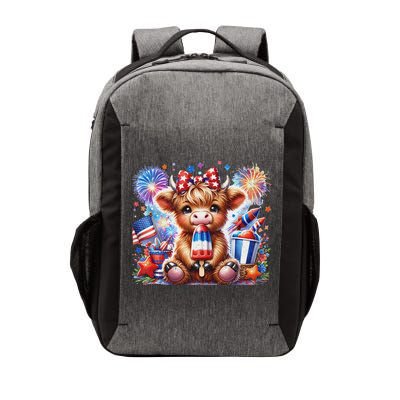 4th Of July Highland Cow Popsicle Firework Usa American Vector Backpack