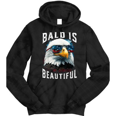 4th Of July Independence Day Bald Eagle Bald Is Beautiful Tie Dye Hoodie