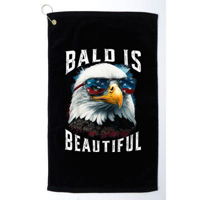 4th Of July Independence Day Bald Eagle Bald Is Beautiful Platinum Collection Golf Towel