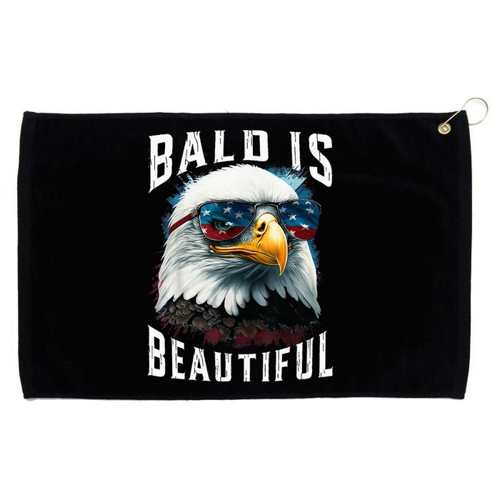 4th Of July Independence Day Bald Eagle Bald Is Beautiful Grommeted Golf Towel