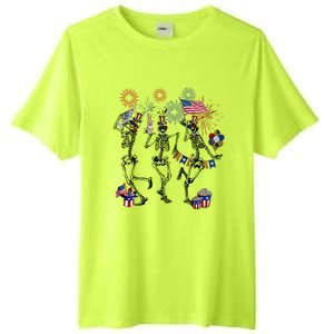 4th Of July Skellies Dancing Skeleton American Flag Great Gift Tall Fusion ChromaSoft Performance T-Shirt