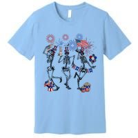 4th Of July Skellies Dancing Skeleton American Flag Great Gift Premium T-Shirt