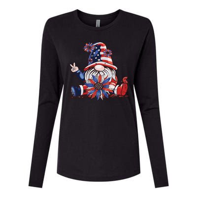 4th Of July Gnome Festive Holiday Womens Cotton Relaxed Long Sleeve T-Shirt