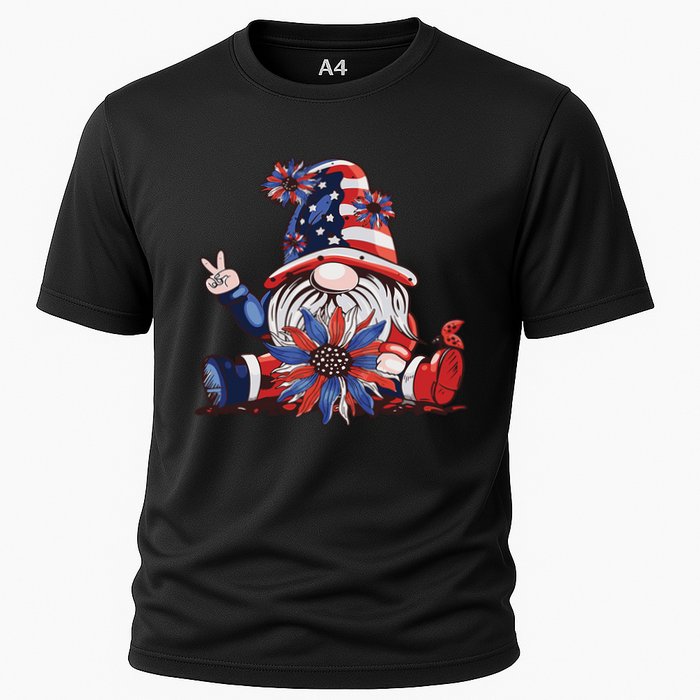 4th Of July Gnome Festive Holiday Cooling Performance Crew T-Shirt