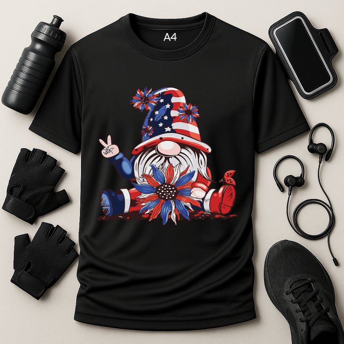 4th Of July Gnome Festive Holiday Cooling Performance Crew T-Shirt