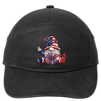 4th Of July Gnome Festive Holiday 7-Panel Snapback Hat