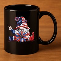 4th Of July Gnome Festive Holiday 11oz C Handle Ceramic Mug