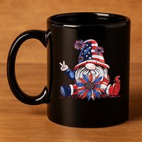 4th Of July Gnome Festive Holiday 11oz C Handle Ceramic Mug
