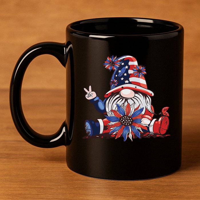 4th Of July Gnome Festive Holiday 11oz C Handle Ceramic Mug