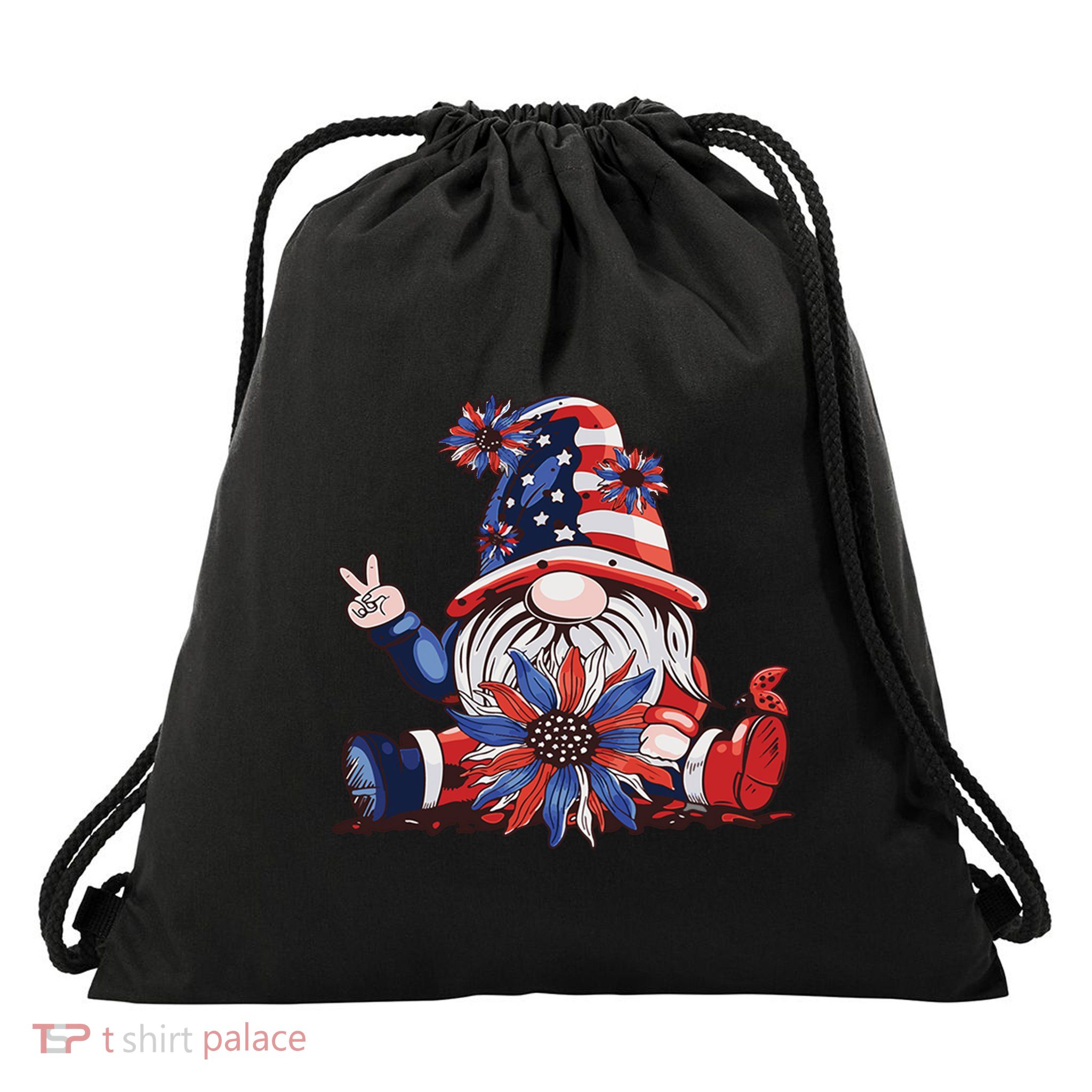 4th Of July Gnome Festive Holiday Drawstring Bag