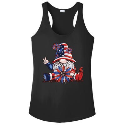 4th Of July Gnome Festive Holiday Ladies PosiCharge Competitor Racerback Tank