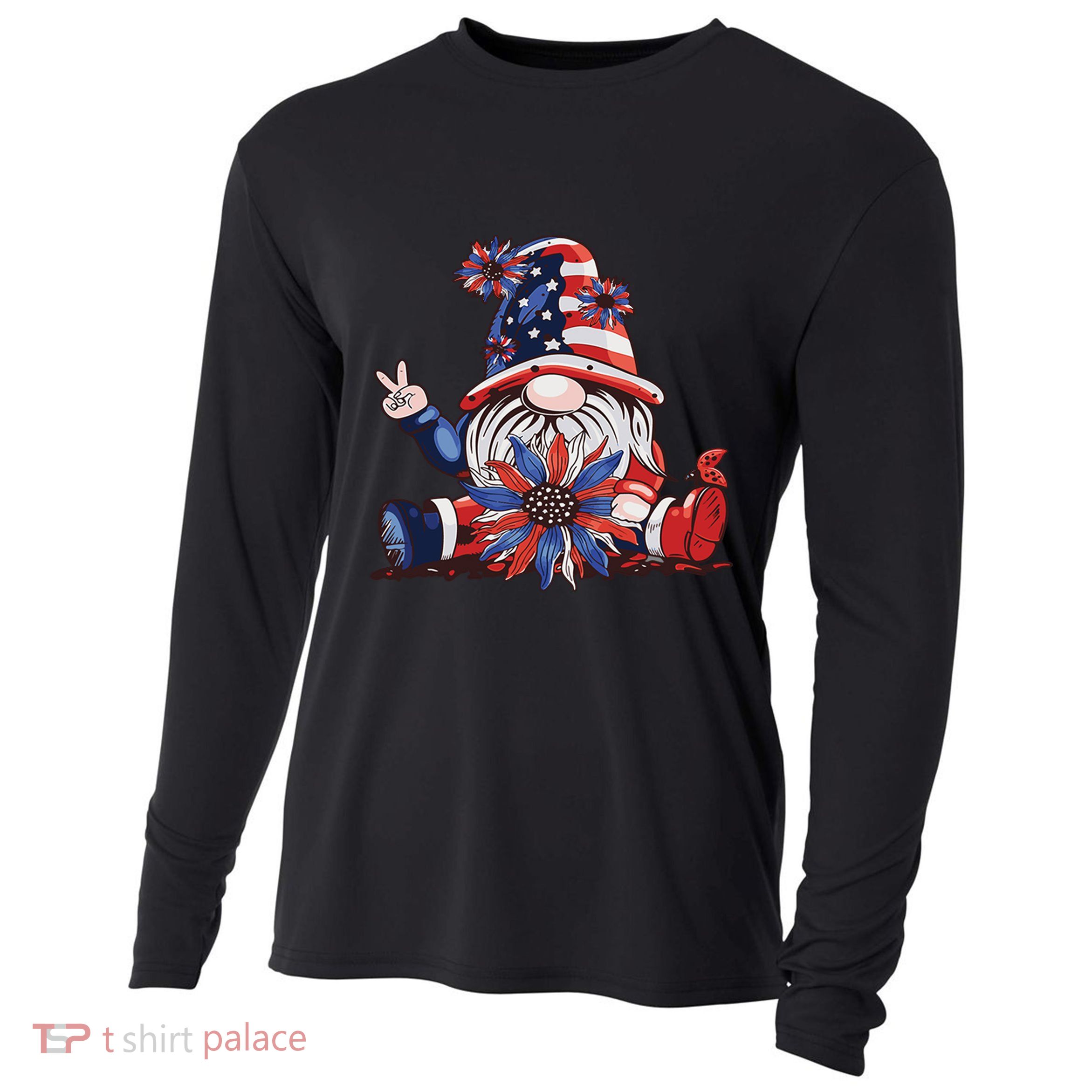 4th Of July Gnome Festive Holiday Cooling Performance Long Sleeve Crew