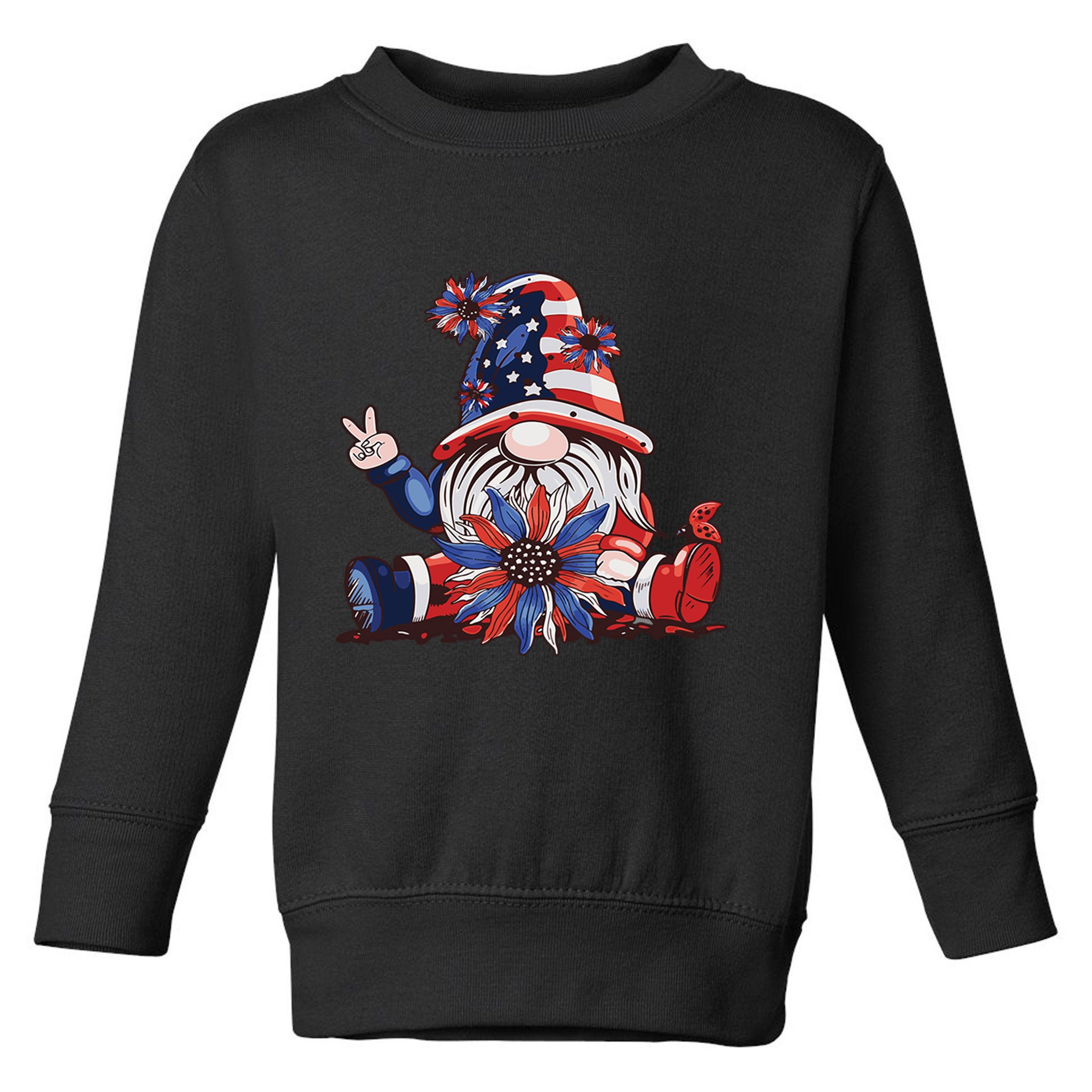 4th Of July Gnome Festive Holiday Toddler Sweatshirt