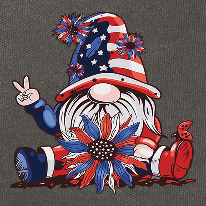 4th Of July Gnome Festive Holiday Cotton Canvas Backpack