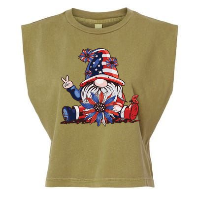 4th Of July Gnome Festive Holiday Garment-Dyed Women's Muscle Tee