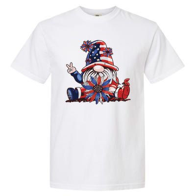 4th Of July Gnome Festive Holiday Garment-Dyed Heavyweight T-Shirt