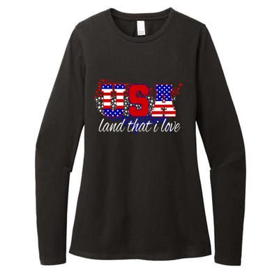 4th Of July Fun American Flag Usa Land That I Love Gift Womens CVC Long Sleeve Shirt