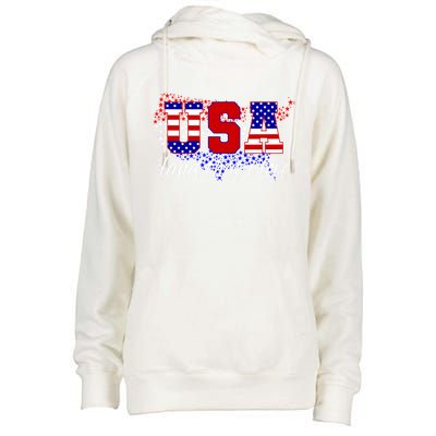 4th Of July Fun American Flag Usa Land That I Love Gift Womens Funnel Neck Pullover Hood