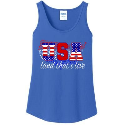 4th Of July Fun American Flag Usa Land That I Love Gift Ladies Essential Tank