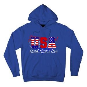 4th Of July Fun American Flag Usa Land That I Love Gift Tall Hoodie