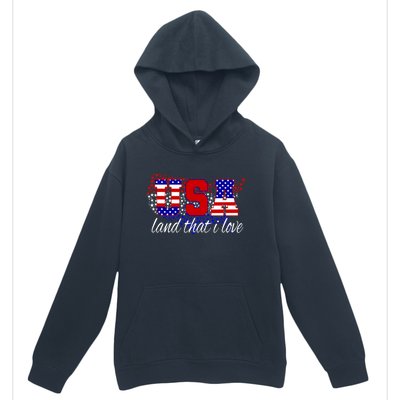 4th Of July Fun American Flag Usa Land That I Love Gift Urban Pullover Hoodie