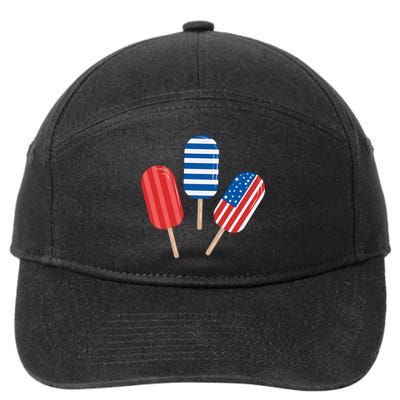 4th Of July Popsicle Usa 7-Panel Snapback Hat