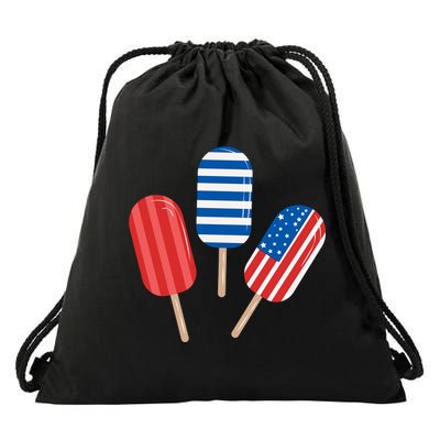 4th Of July Popsicle Usa Drawstring Bag