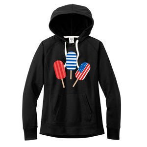 4th Of July Popsicle Usa Women's Fleece Hoodie