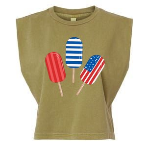 4th Of July Popsicle Usa Garment-Dyed Women's Muscle Tee