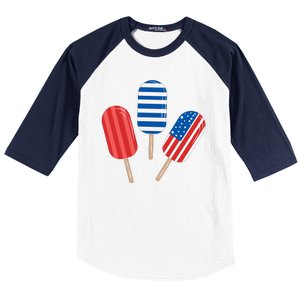 4th Of July Popsicle Usa Baseball Sleeve Shirt