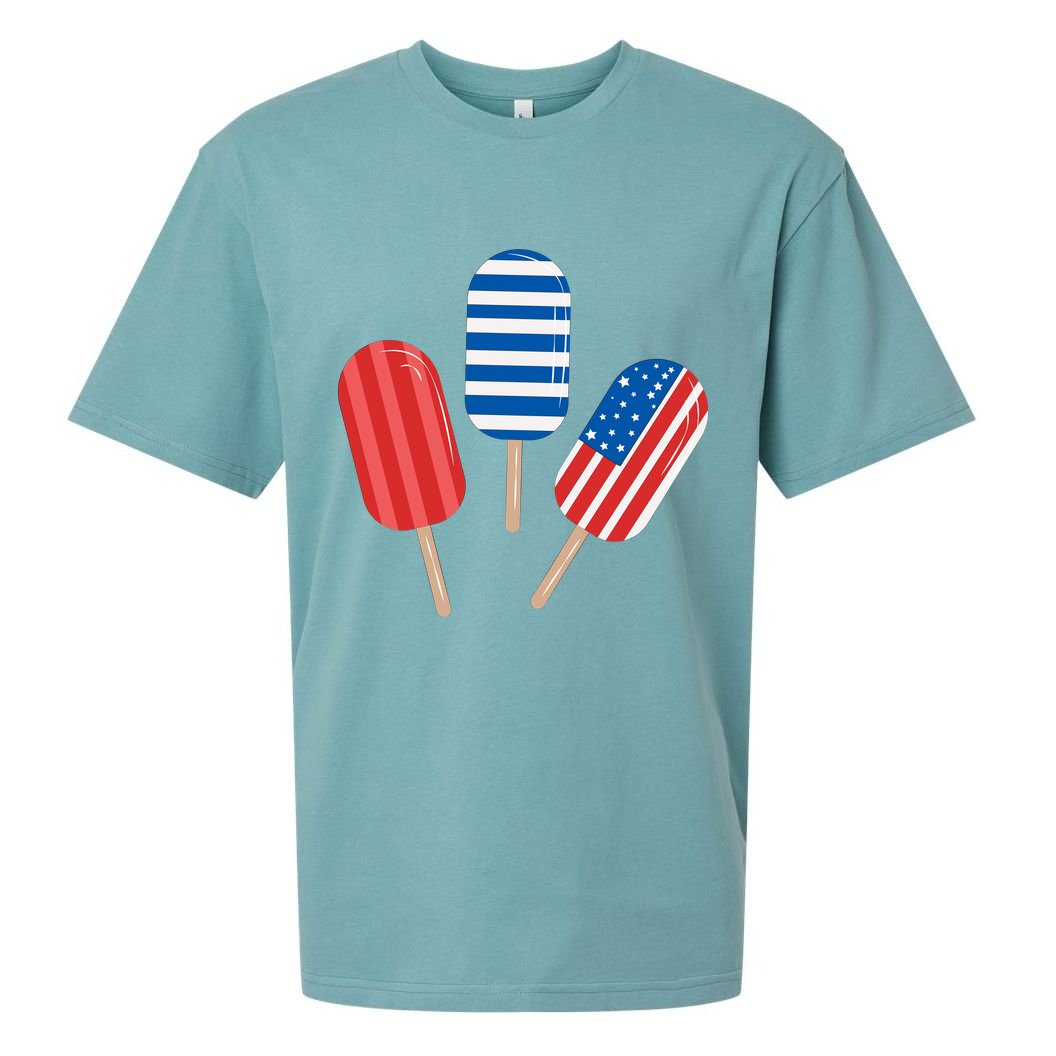 4th Of July Popsicle Usa Sueded Cloud Jersey T-Shirt