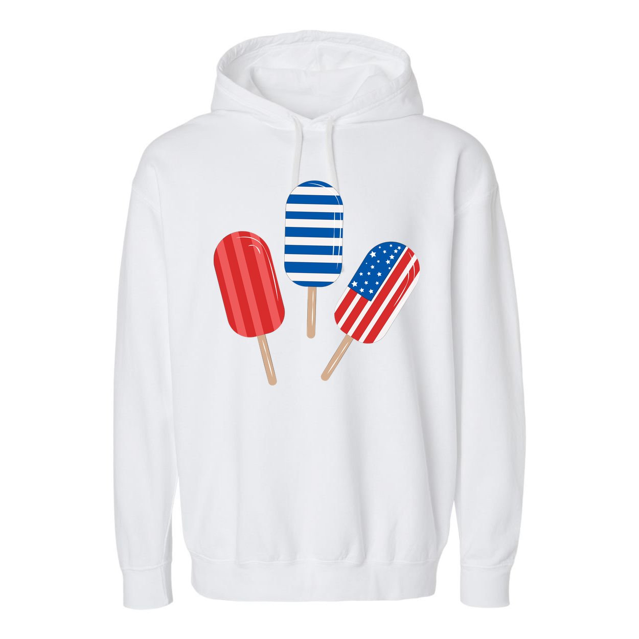 4th Of July Popsicle Usa Garment-Dyed Fleece Hoodie