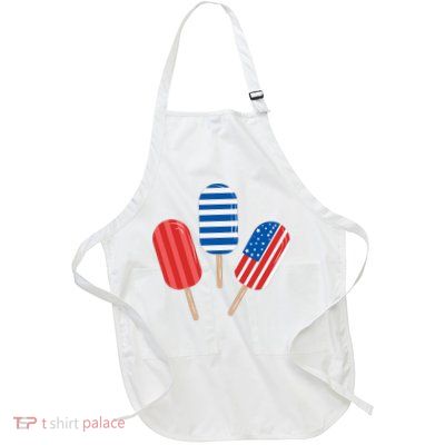 4th Of July Popsicle Usa Full-Length Apron With Pockets