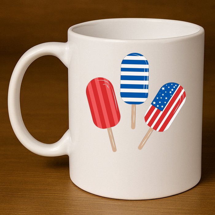 4th Of July Popsicle Usa 11oz C Handle Ceramic Mug