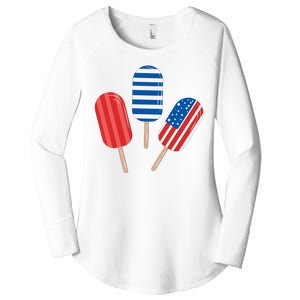 4th Of July Popsicle Usa Women's Perfect Tri Tunic Long Sleeve Shirt