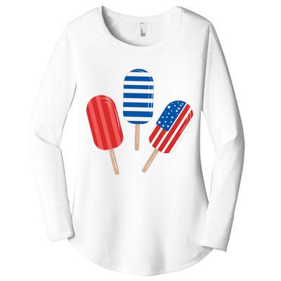 4th Of July Popsicle Usa Women's Perfect Tri Tunic Long Sleeve Shirt
