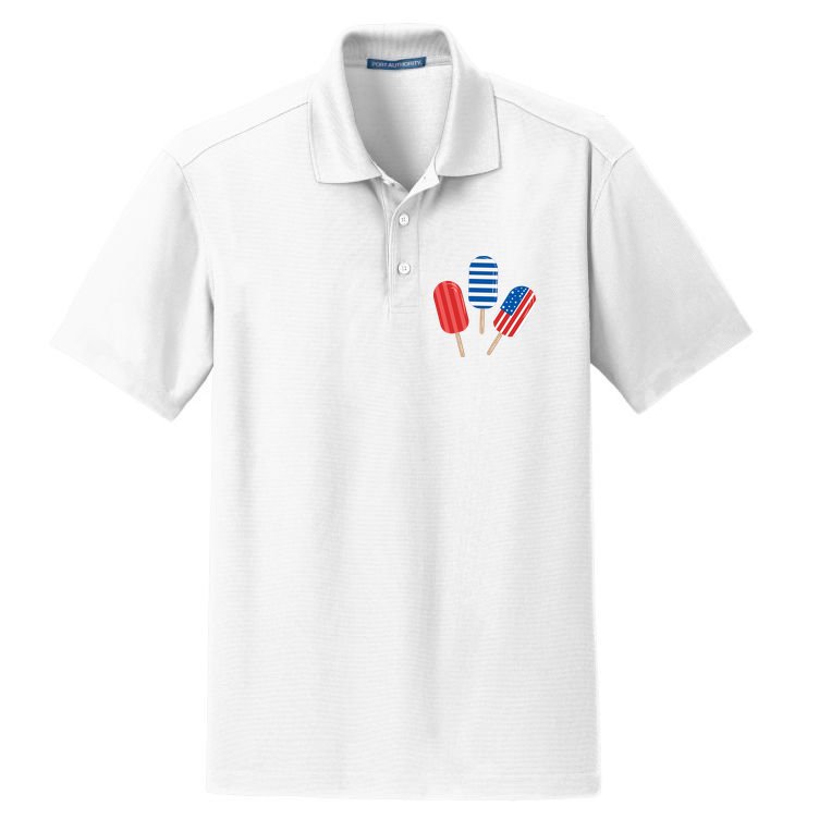 4th Of July Popsicle Usa Dry Zone Grid Polo