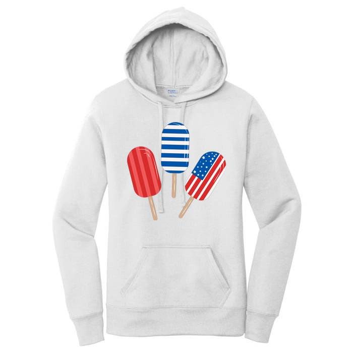 4th Of July Popsicle Usa Women's Pullover Hoodie