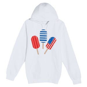 4th Of July Popsicle Usa Premium Pullover Hoodie