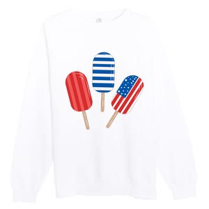 4th Of July Popsicle Usa Premium Crewneck Sweatshirt