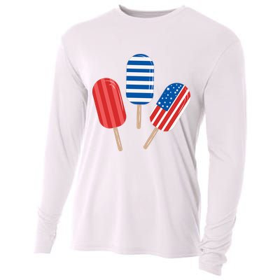 4th Of July Popsicle Usa Cooling Performance Long Sleeve Crew