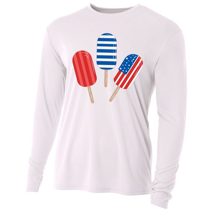 4th Of July Popsicle Usa Cooling Performance Long Sleeve Crew