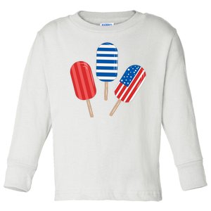 4th Of July Popsicle Usa Toddler Long Sleeve Shirt