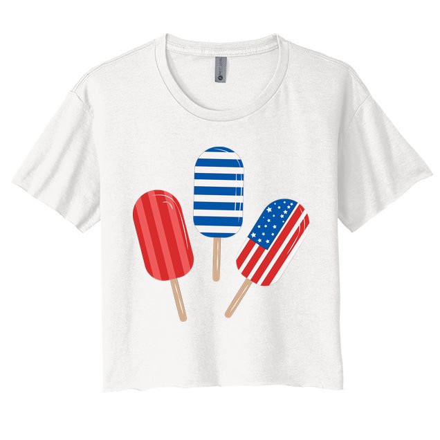 4th Of July Popsicle Usa Crop Top